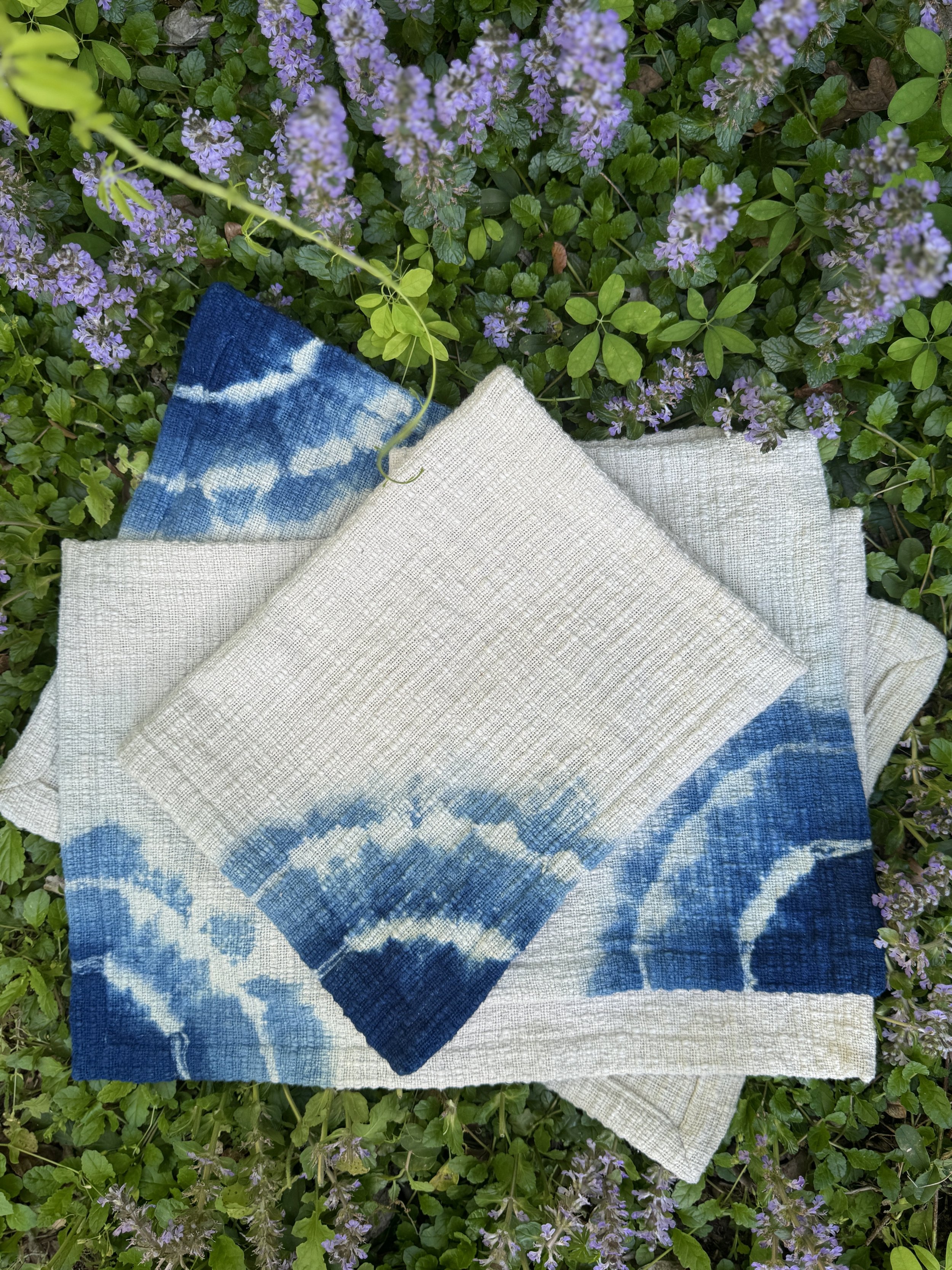 Indigo shibori placemats
