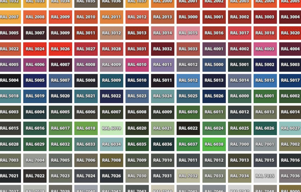 Roller Shutter And Retractable Gate Ral Colour Chart Sexiz Pix