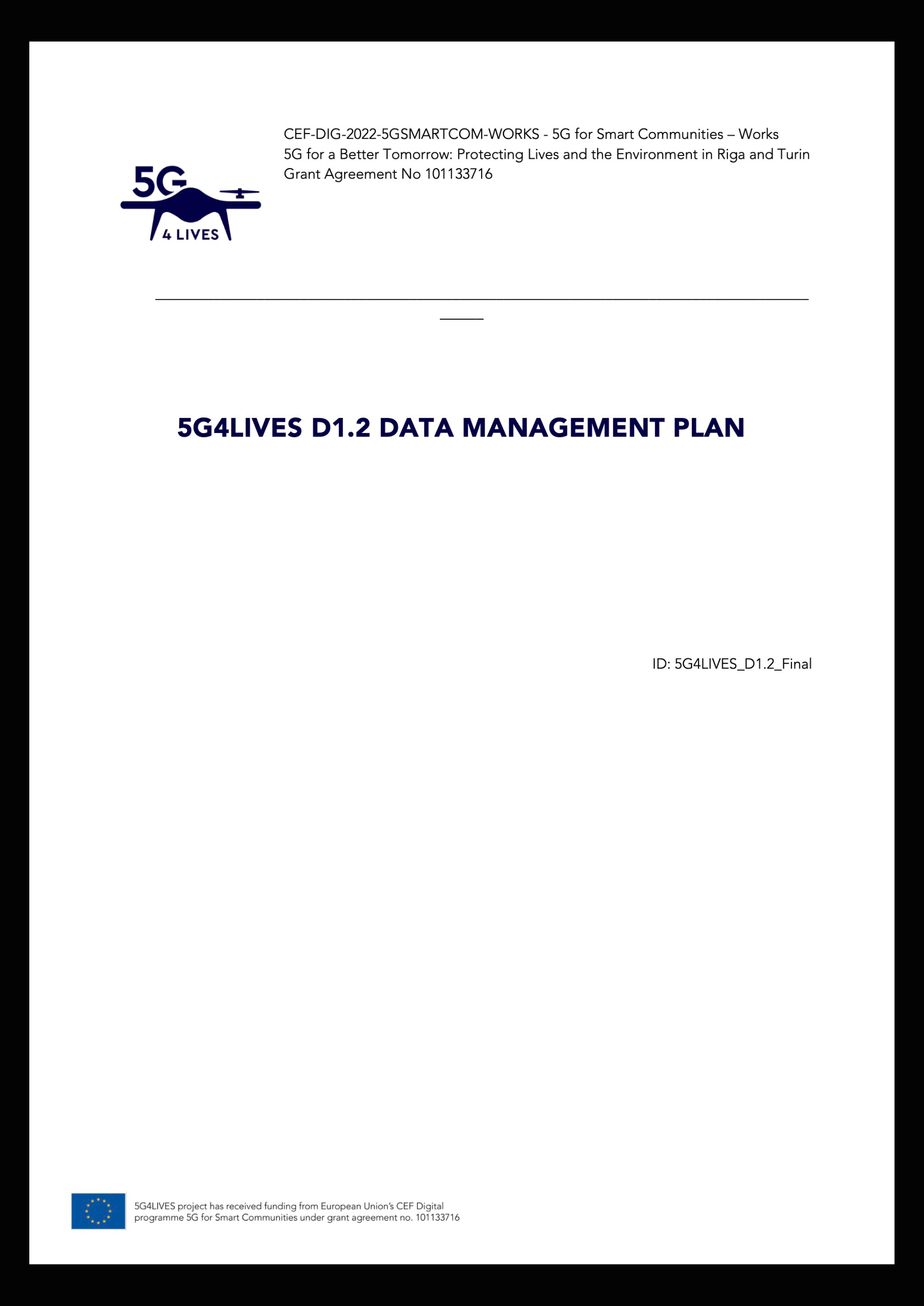 Project deliverable "5G4LIVES D1.2 DATA MANAGEMENT PLAN"