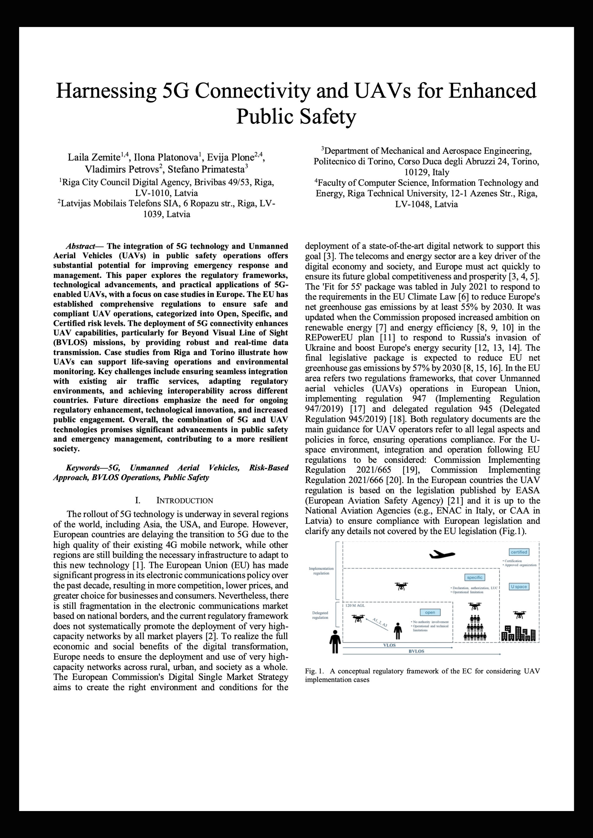 'scientific article "Harnessing 5G Connectivity and UAVs for Enhanced Public Safety"