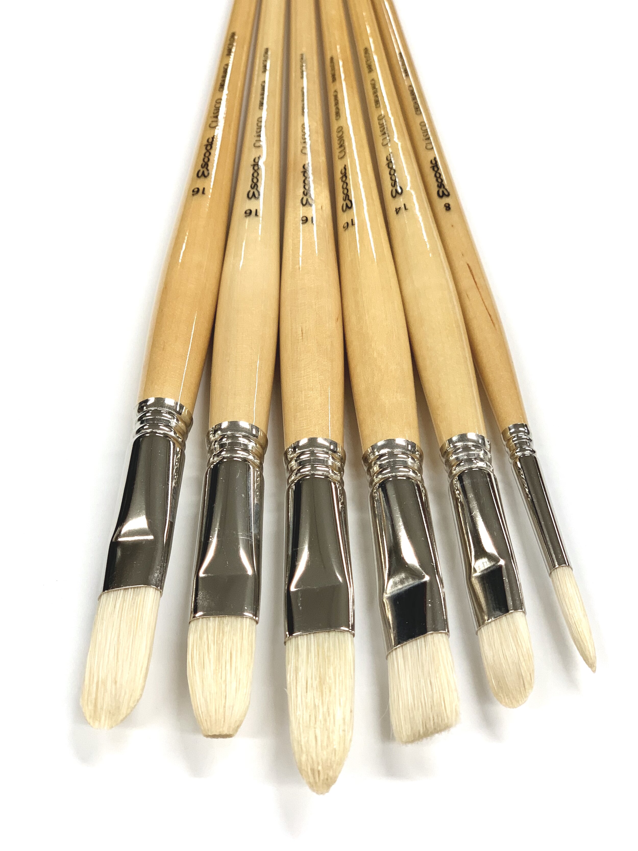 Speedball Art Products 4628-6 Escoda Clasico Series Long Handle Artist Paint Brush Size 6 Chungking Hog Bristle 