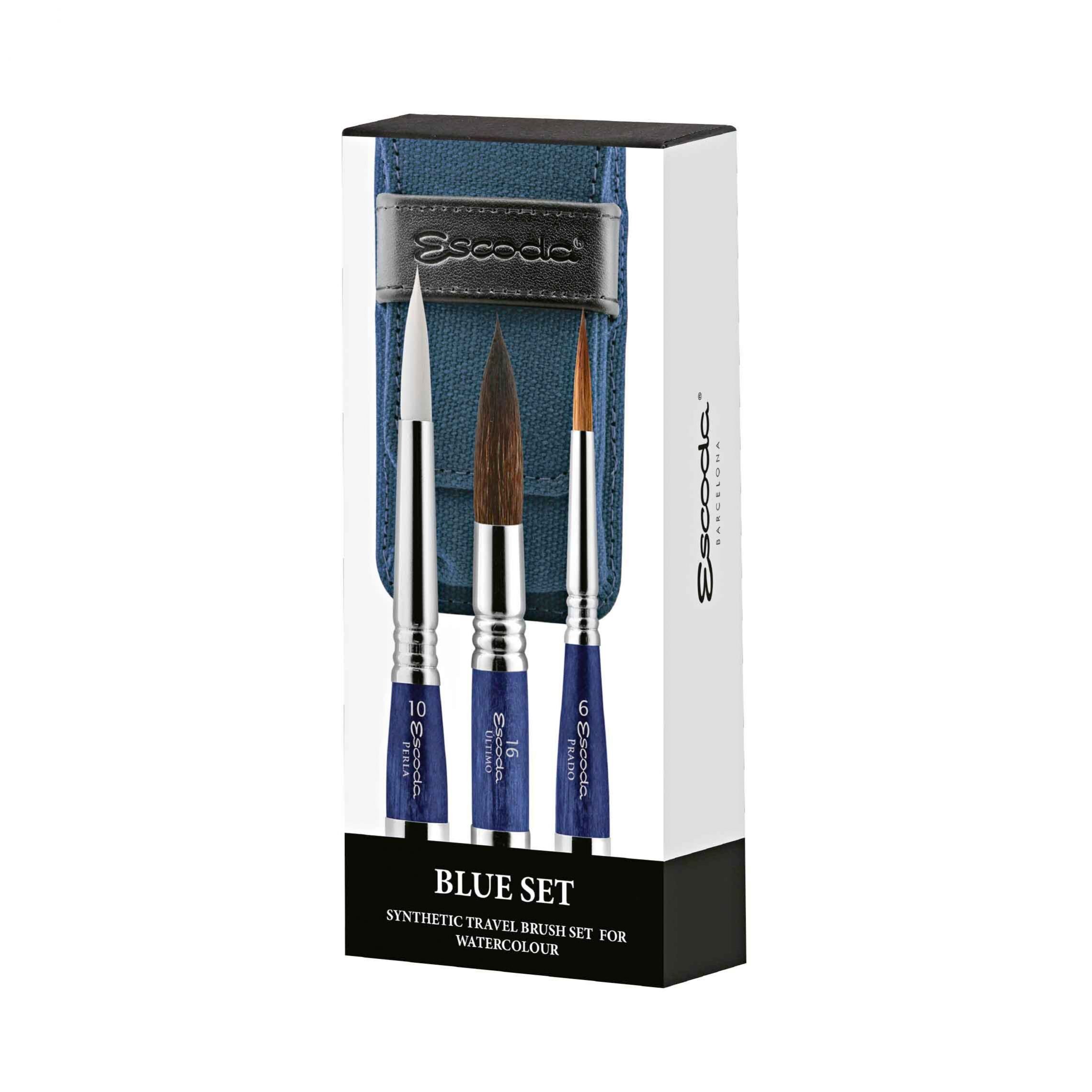 Escoda Blue Travel Brush Set