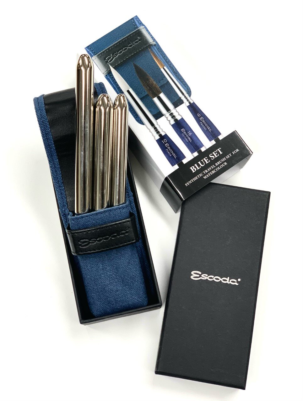 Escoda Blue Travel Brush Set — Soho Art Materials