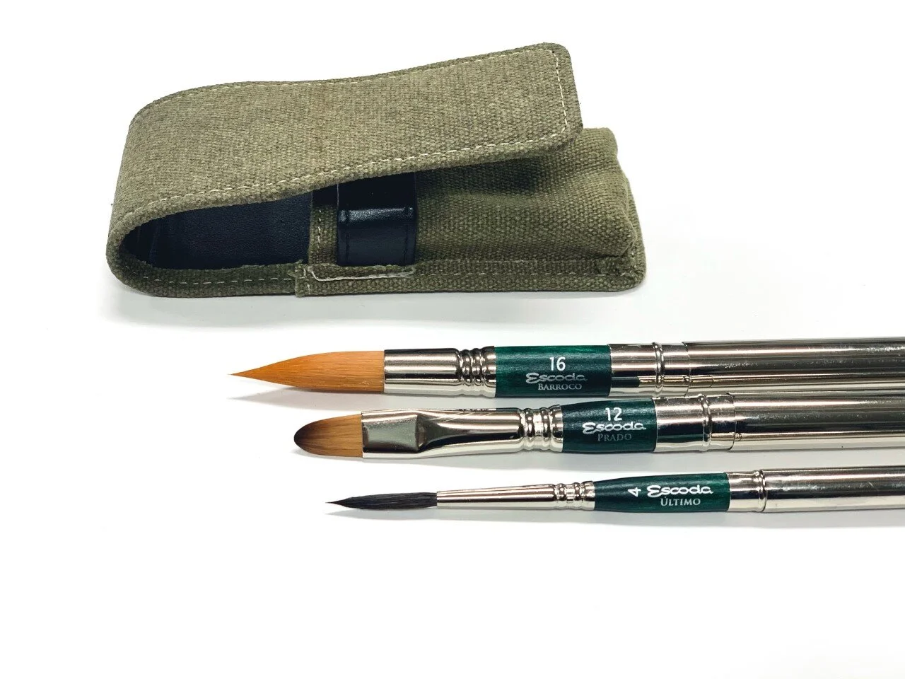 Escoda Green Travel Brush Set — Soho Art Materials