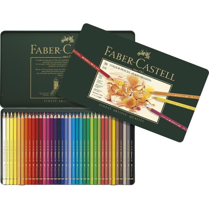 Faber-Castel 24 Piece Polychromous Colored Pencil Set in Metal Tin