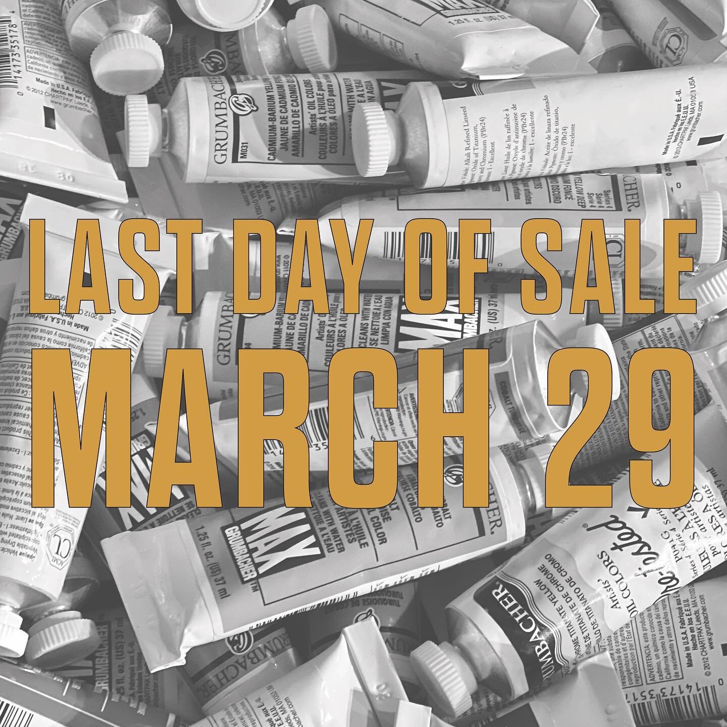 Our warehouse sale is coming to an end.  March 29 is the last day to shop discounted items at 7 Wooster St.
.
.
.
#sohoartmaterials #warehousesale #artsupplies #artsupplysale #sohoart #nycartists #independentretailer #sale