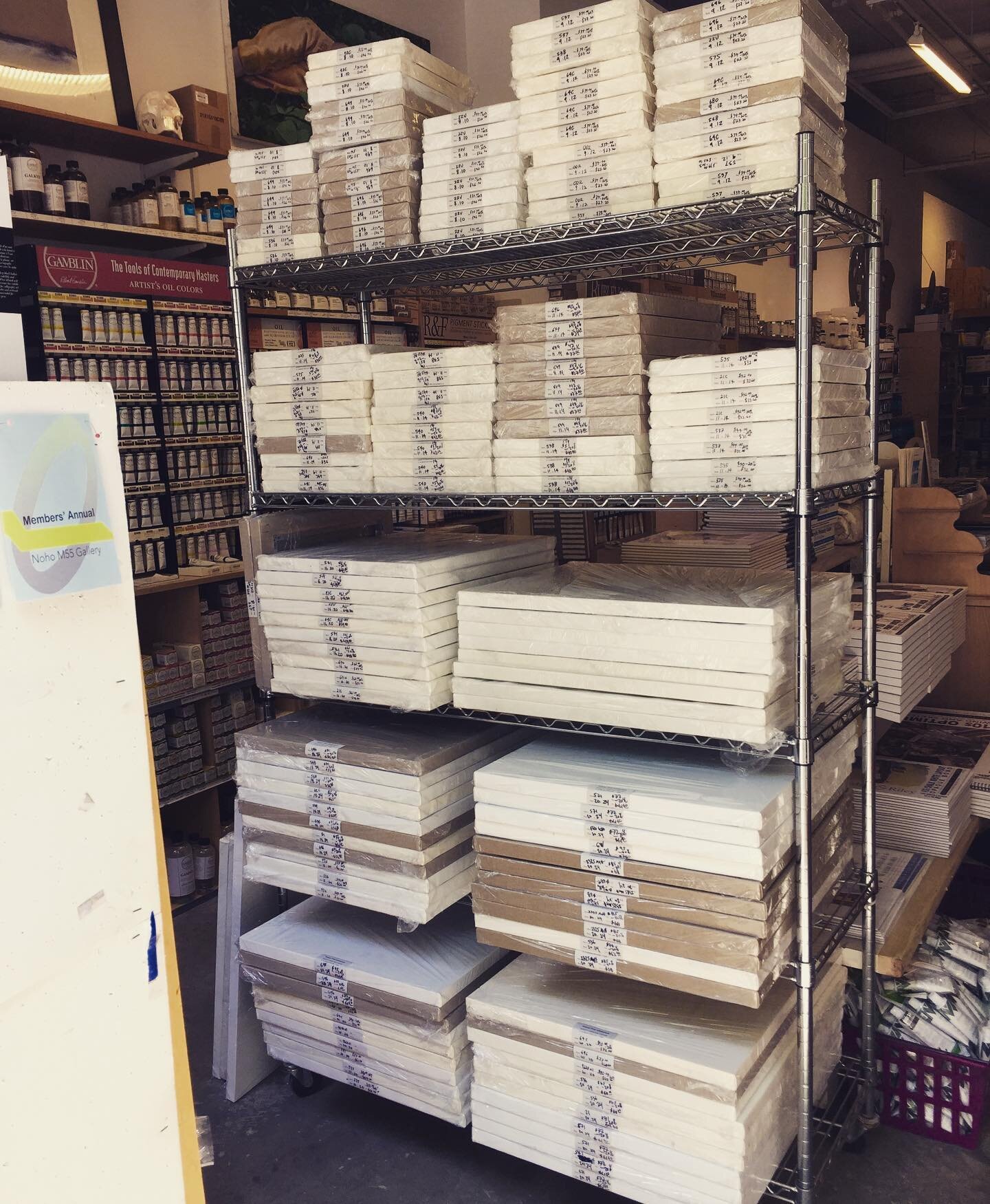 A towering new batch of stretched linens in stock✔️