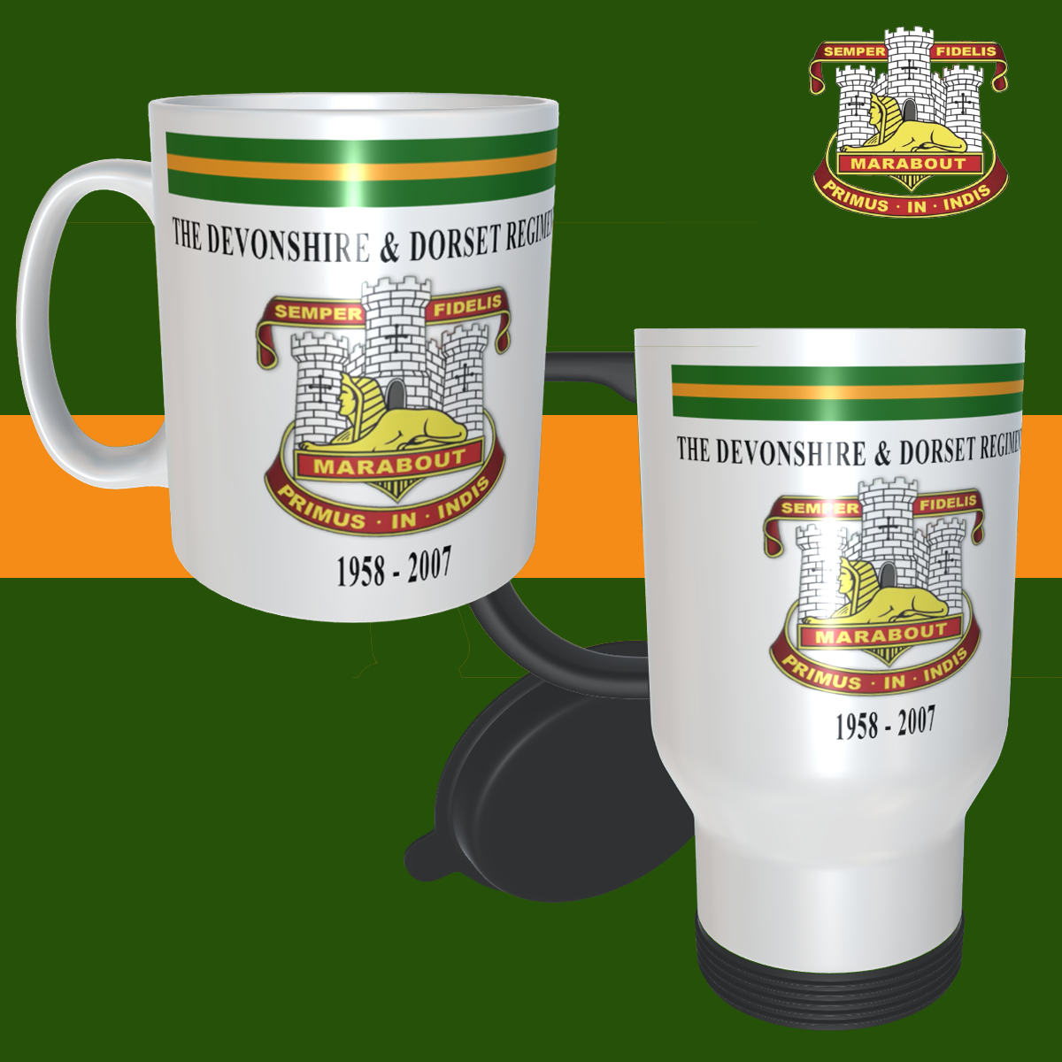 Devon and Dorset Regiment Mug With Colours