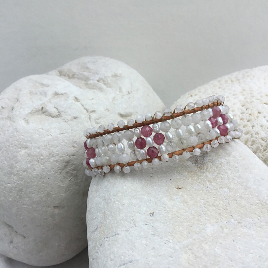 Bracelet Pierre de Lune et Tourmaline