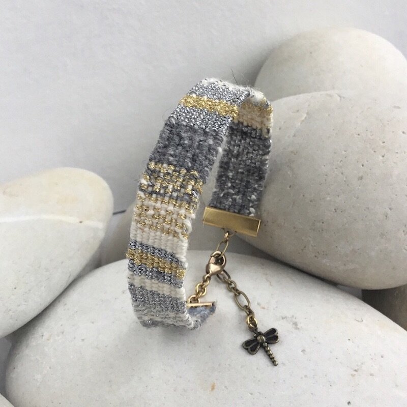 Bracelet tissage V jeans recyclé