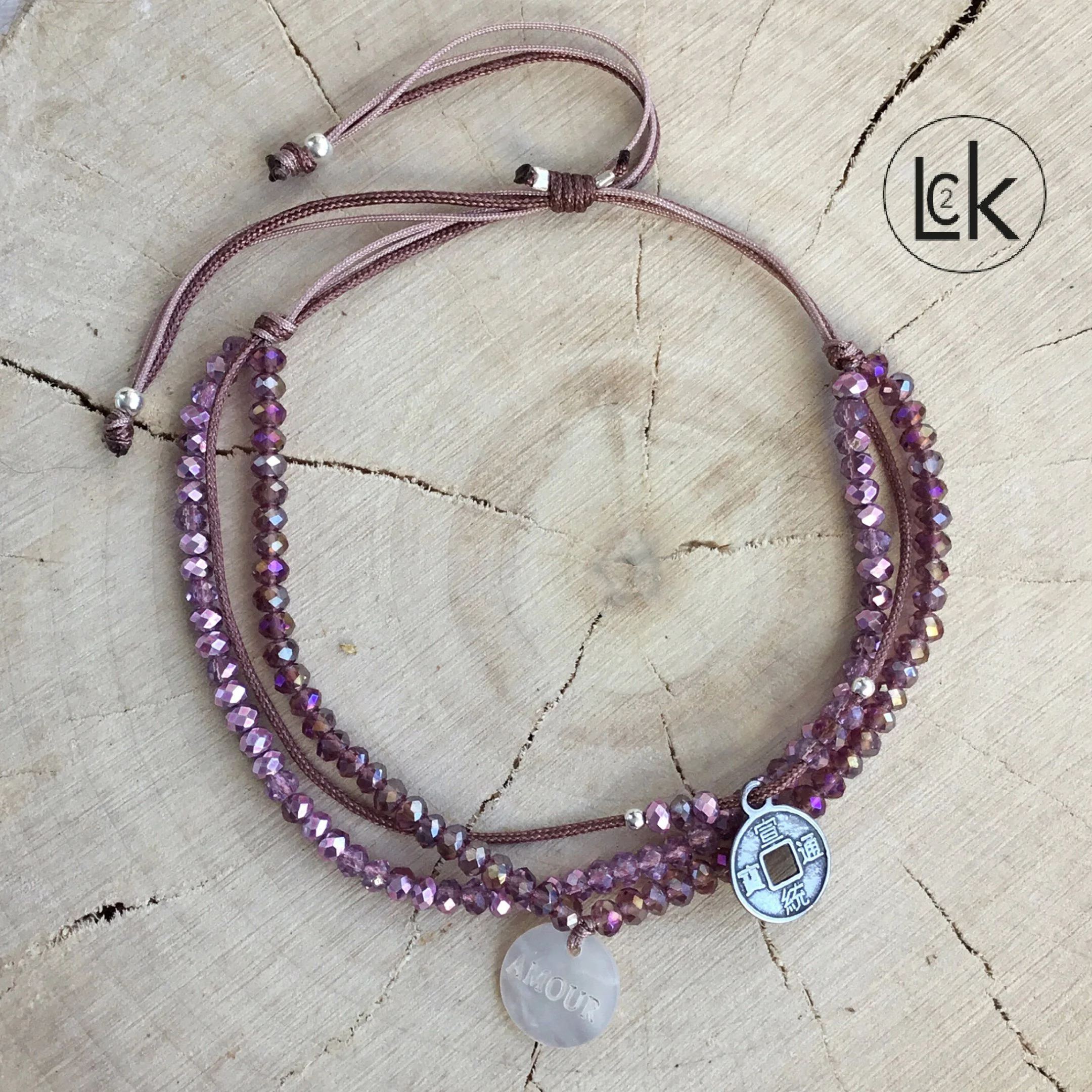 Bracelet Amorette AVON Avec Breloque Amour En Cuivre Rose - Neuf Avec étiquettes, Origine France