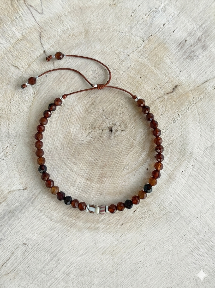 bracelet homme grenat orange Hessonite- graine de bodhi.png