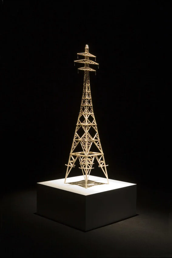 The Explosion Point of Ideology, 2008, matchsticks and glue, 170 x 40 x 40cm / 66.9 x 15.7 x 15.7in.