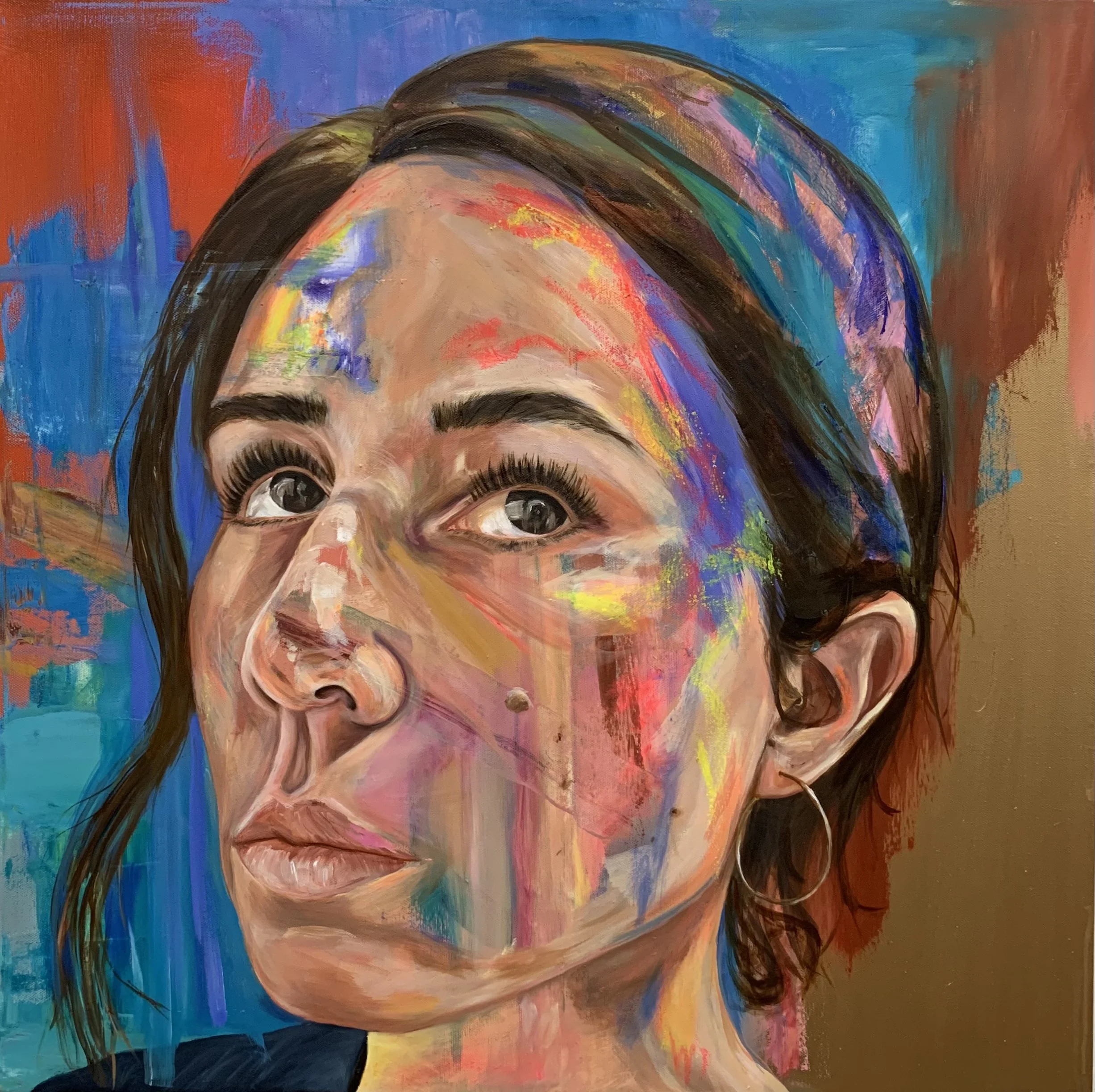 self-portrait, 24 x 24 inches, oil on canvas