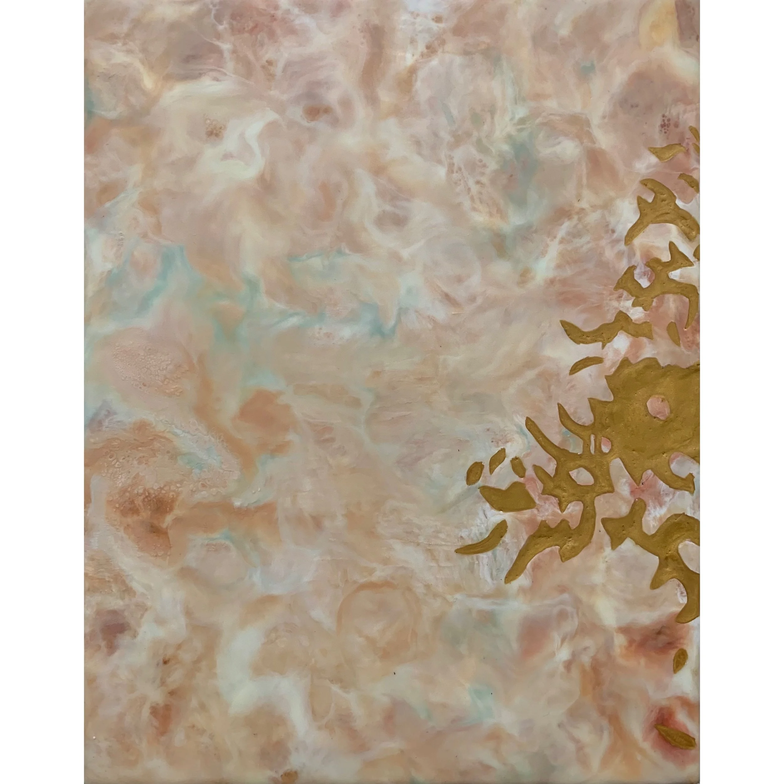 things you can't reach; encaustic and pigment on wood, 11 x 14 inches