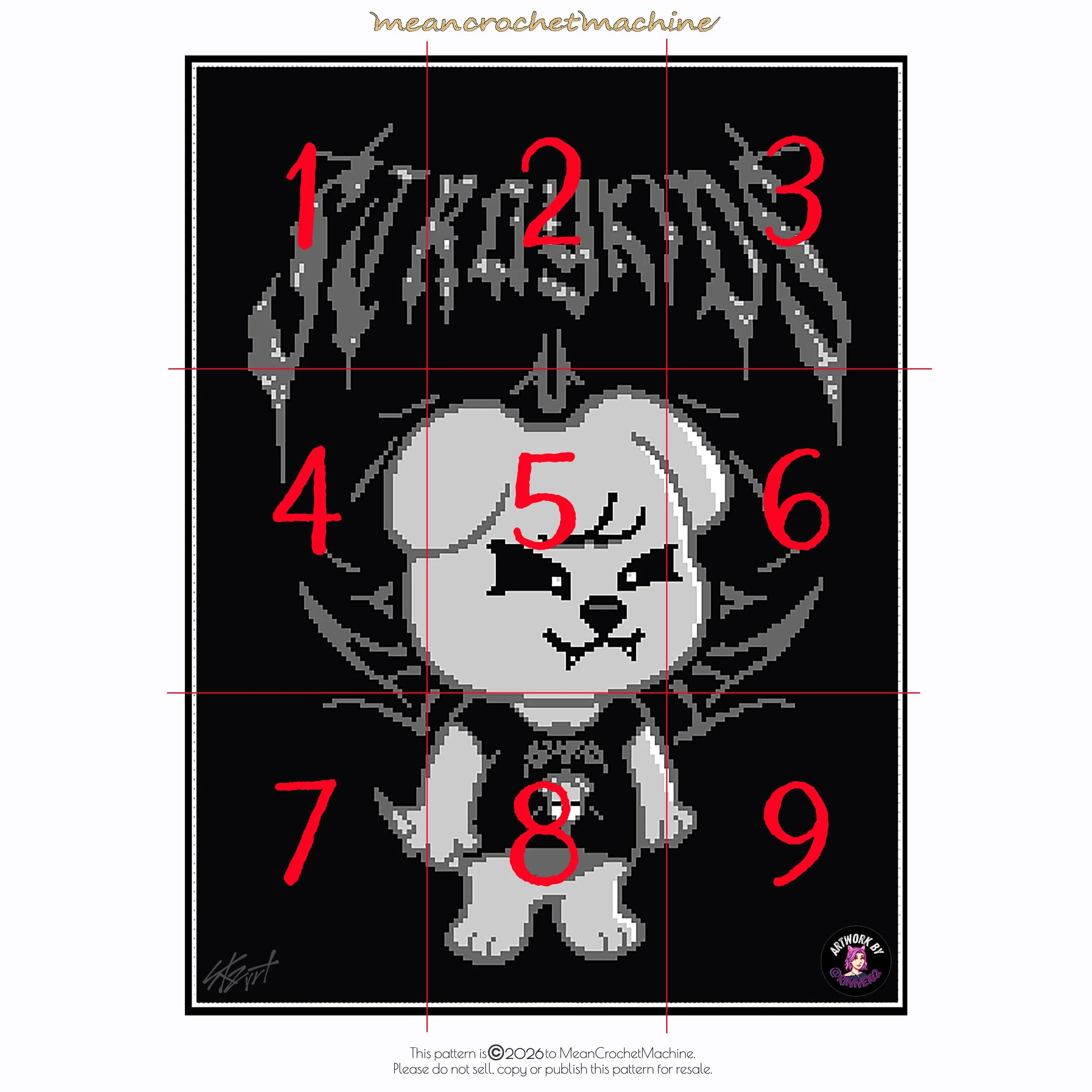 PUPPY M CROCHET PATTERN GRID SQUARE.jpg