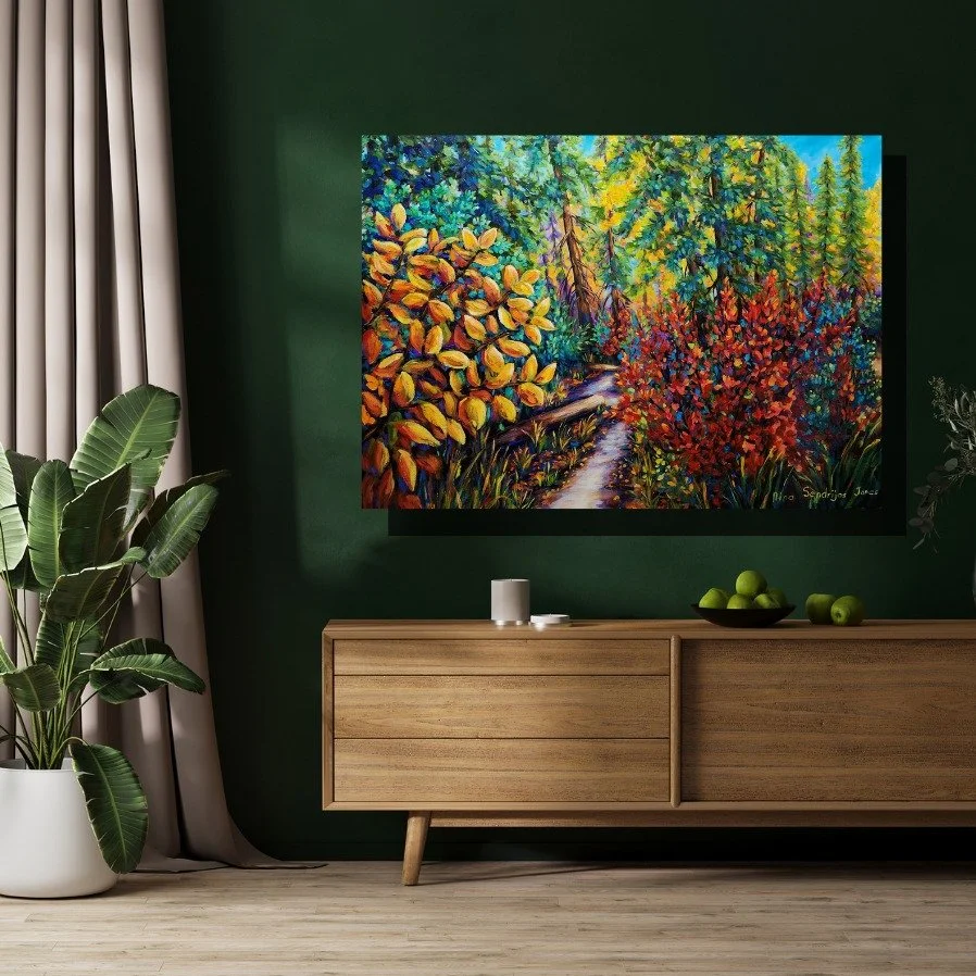 Hello Everyone!

Here's another recent painting that I want to share today. I titled it "A Path In The Woods". 

"A Path In The Woods"
Original 30" x 40" Acrylics on Canvas 
By: Nina Sendrijas Jones/ Gaia's Portrait 

Se