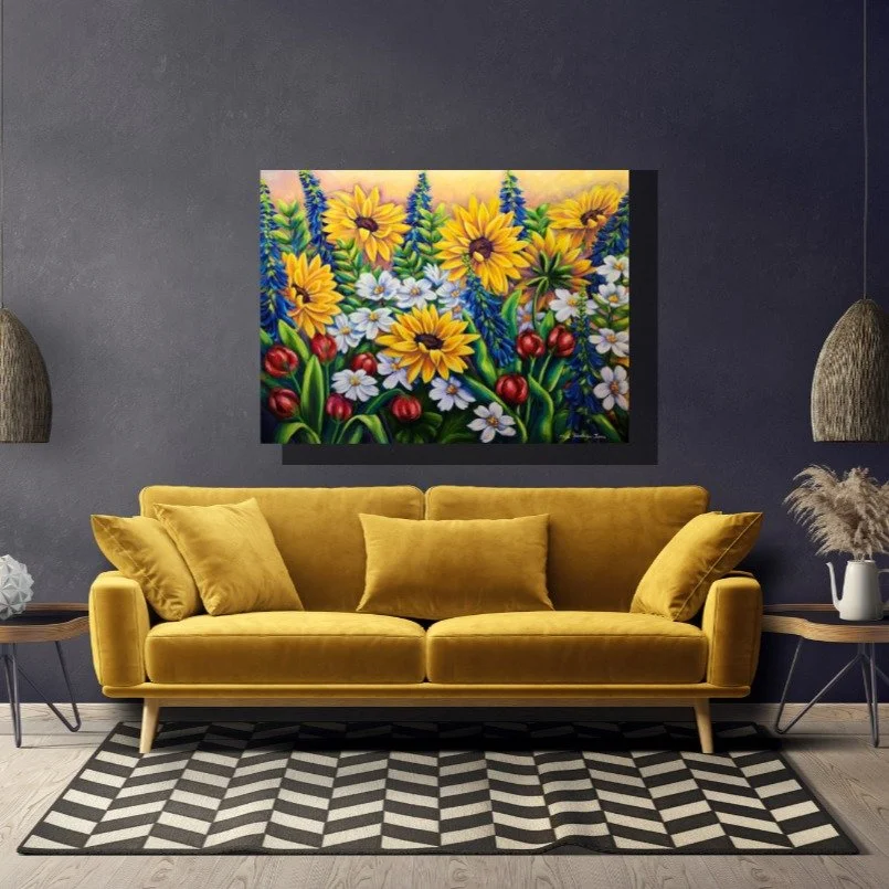 Hello Friends!

I would like to share one of my latest works, I titled, "Sunflower Garden"

"Sunflower Garden"
Original 30" x 40" Acrylics on Canvas
By nina Sendrijas Jones/ Gaia's Portrait

See this piece features at ou