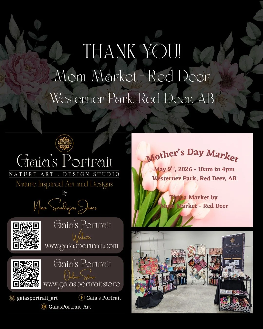 Hello Friends!

Sending here a huge "Thank You!" to Mom Market - Red Deer, and all of you who shopped with us at the recent Mother's Day Market!

It was lovely meeting Everyone!❤

Mother's Day Market 
By Mom Market Red Deer 
DATE AND TIME:
