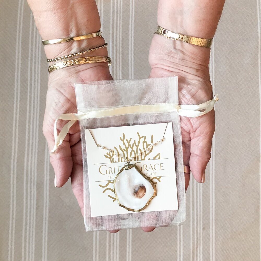 Little Folly Beach Oyster Necklace — Grit and Grace Studio