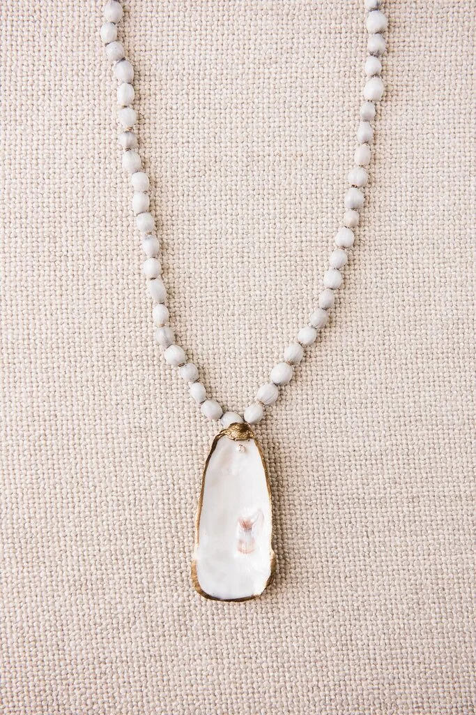 Coastal Calm Gilded Oyster Necklace — Grit and Grace Studio