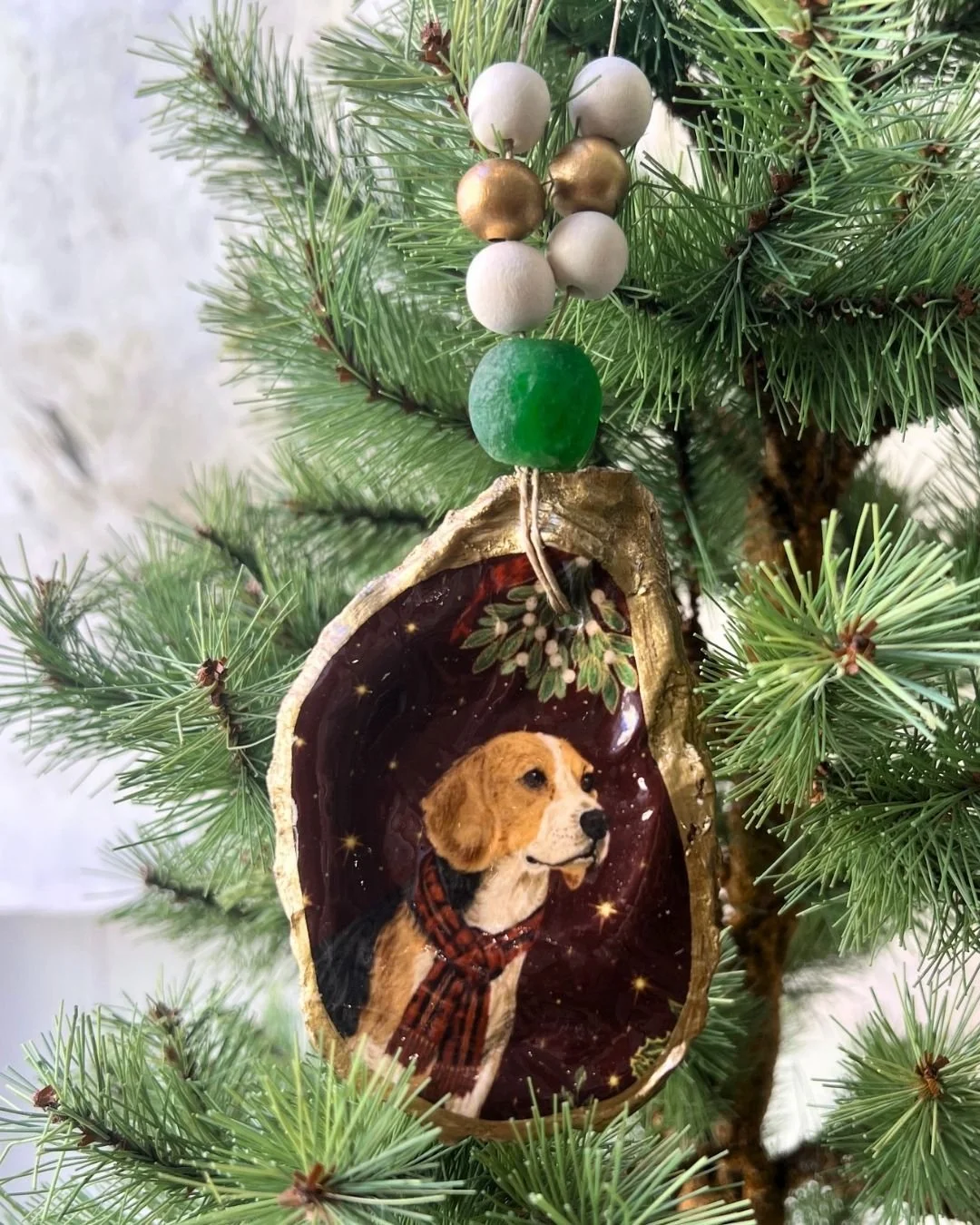 Christmas Dog Oyster Ornament Collection