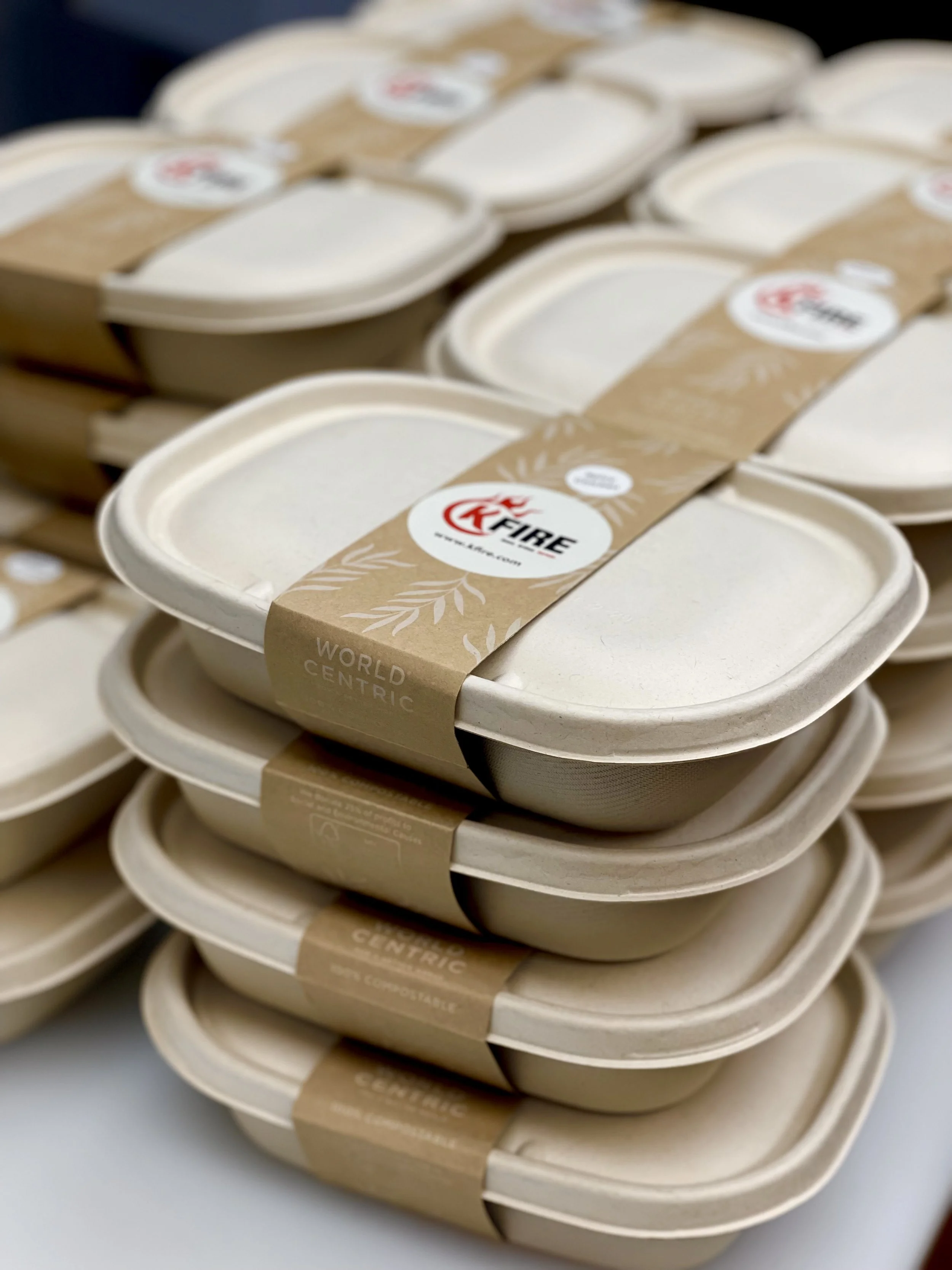 KFire Catering - Individually Packaged BBQ Plates. Gluten-Free. Compostable Packaging