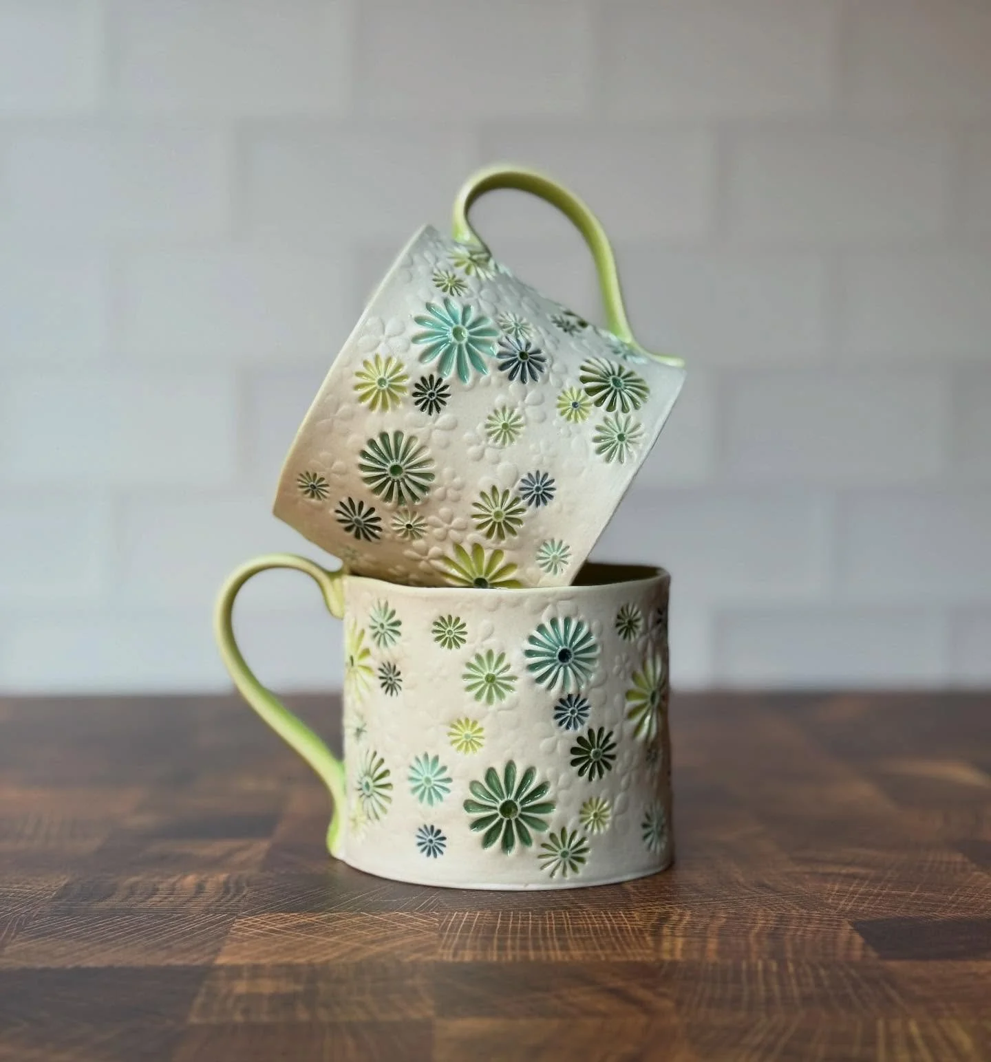 Good morning my friends!  Here is a carousel of a couple mugs that will be in tomorrow&rsquo;s Summer update.  These two cuties are on the smaller size&mdash;serving up 10 oz of your favorite beverage.  I know many of you are big mug fans, but I hone