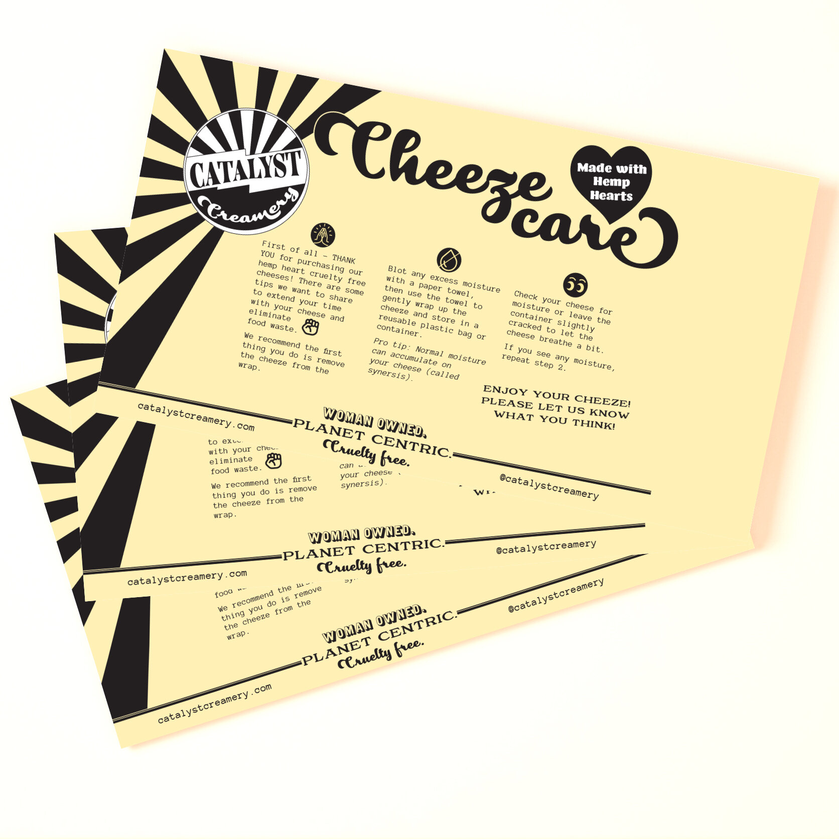 Cheese Care Postcard Info Sheet Design