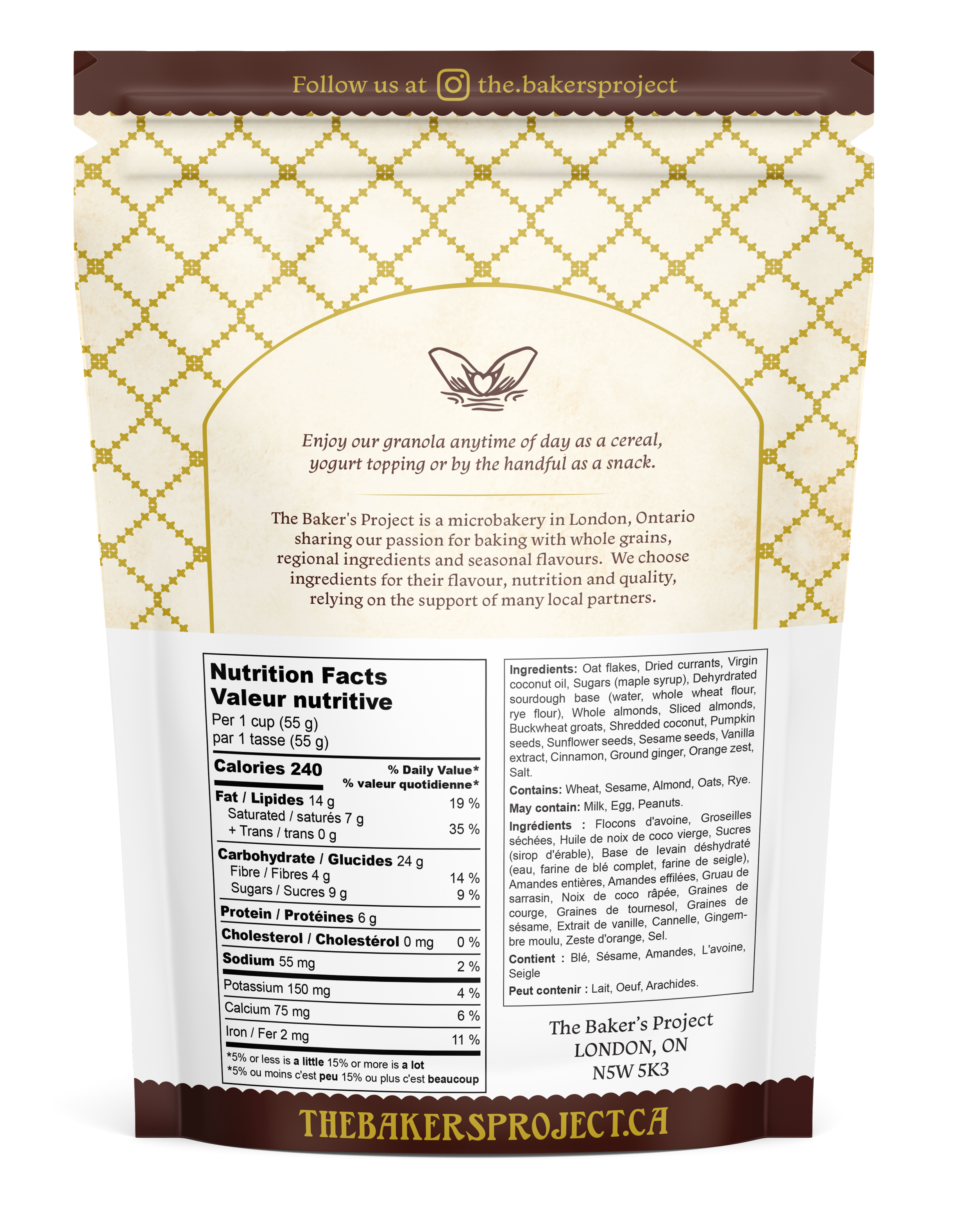 Bakery Granola Packaging - Back