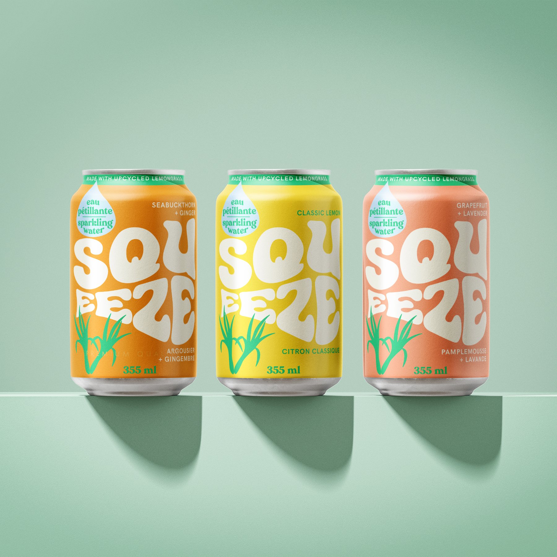 Squeeze Sparkling Water Label Design