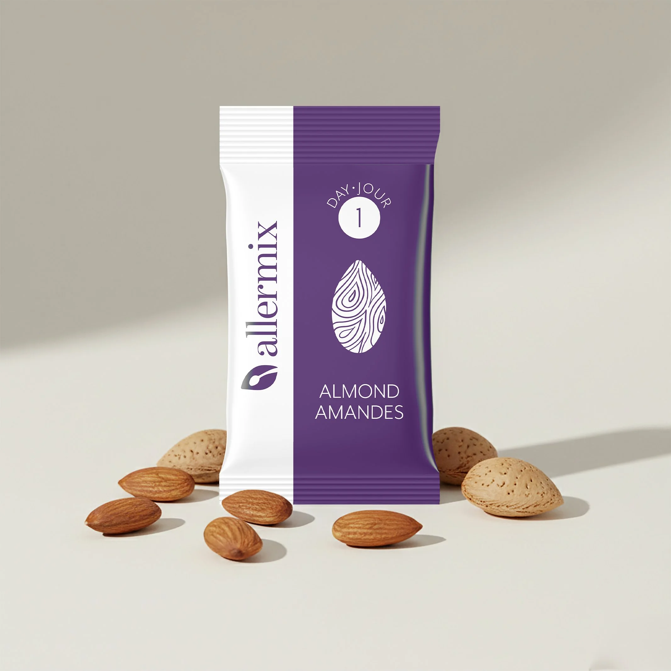 Allermix organic allergen powder branding and packaging design