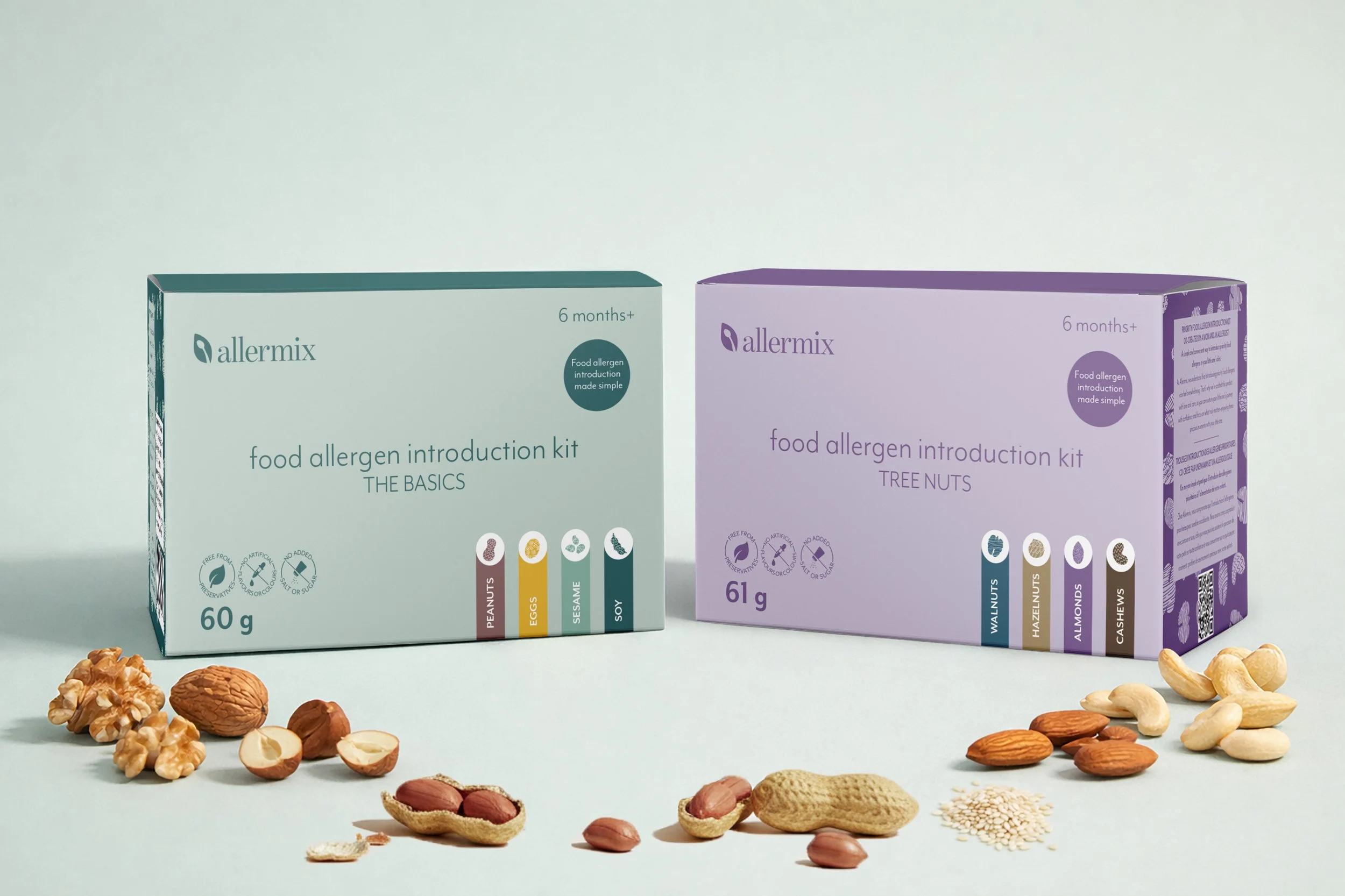 Allermix organic allergen powder branding and packaging design
