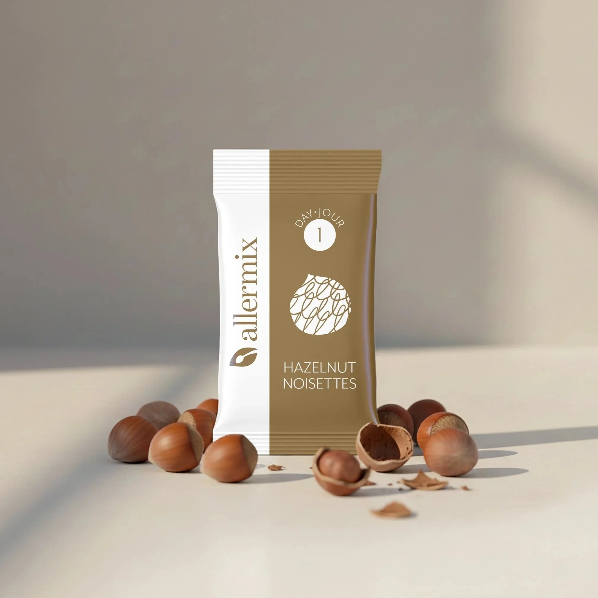 Allermix organic allergen powder branding and packaging design