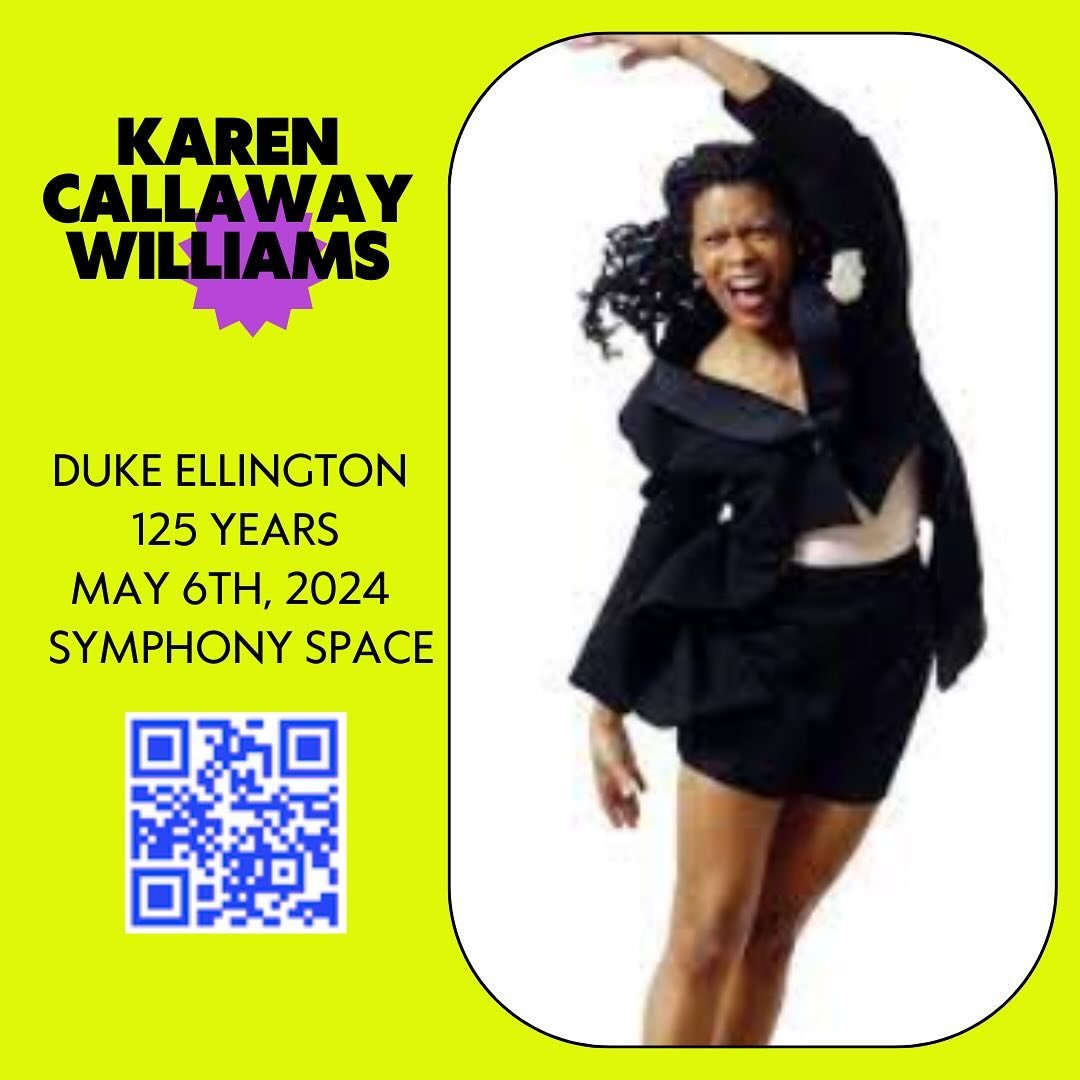 Join Us May 6th @symphonyspace led by Mercedes Ellington celebrating Duke Ellington&rsquo;s 125th birthday!  Karen Callaway Williams is an international award winning artists, recognized for her outstanding artistry and contributions to the tapestry 