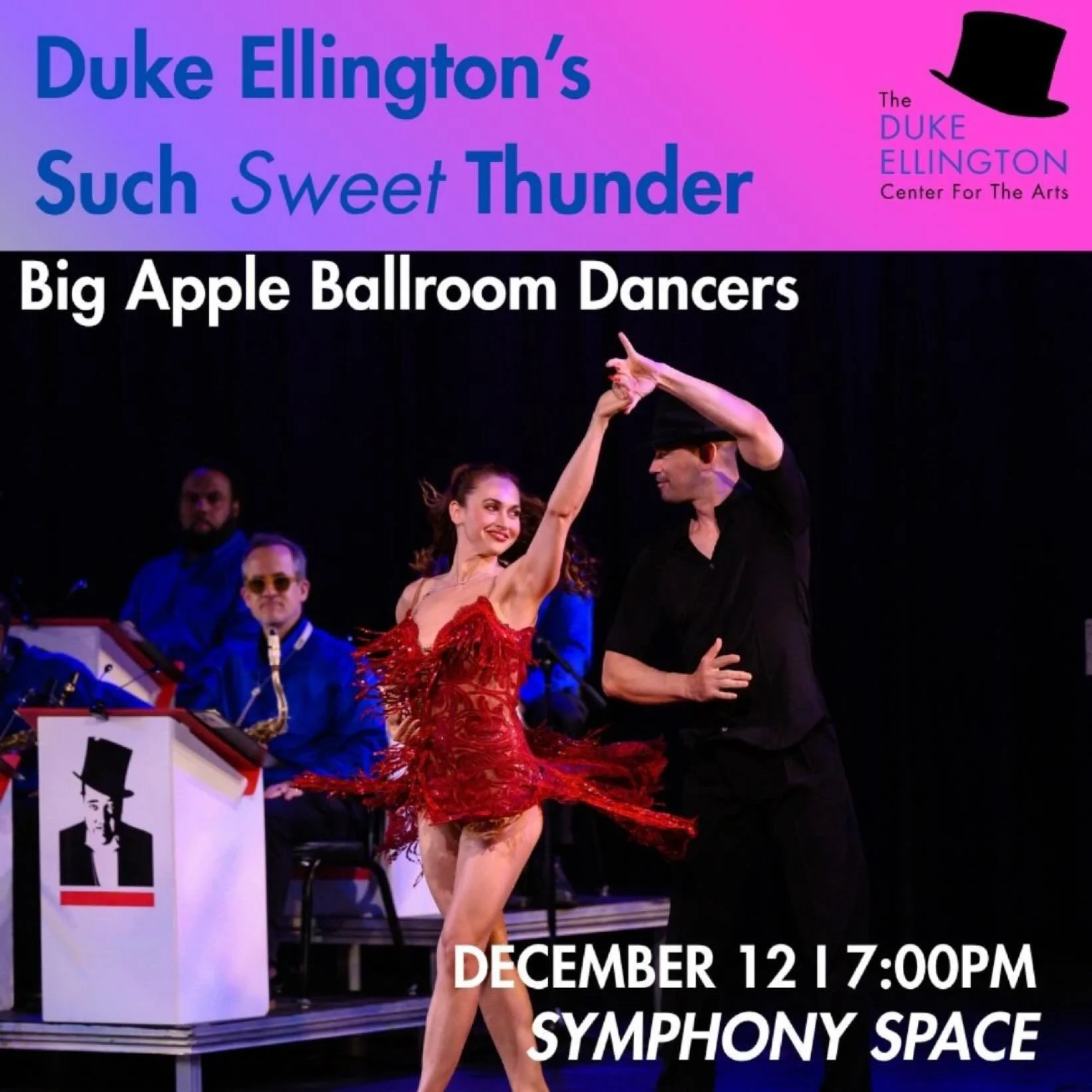 Such Sweet Thunder
We&rsquo;re thrilled to welcome Michael Choi &amp; Big Apple Ballroom Dance Studio to the stage as part of this year&rsquo;s celebration &mdash; bringing joyful swing, bold rhythm, and dynamic movement to the music of Duke Ellingto