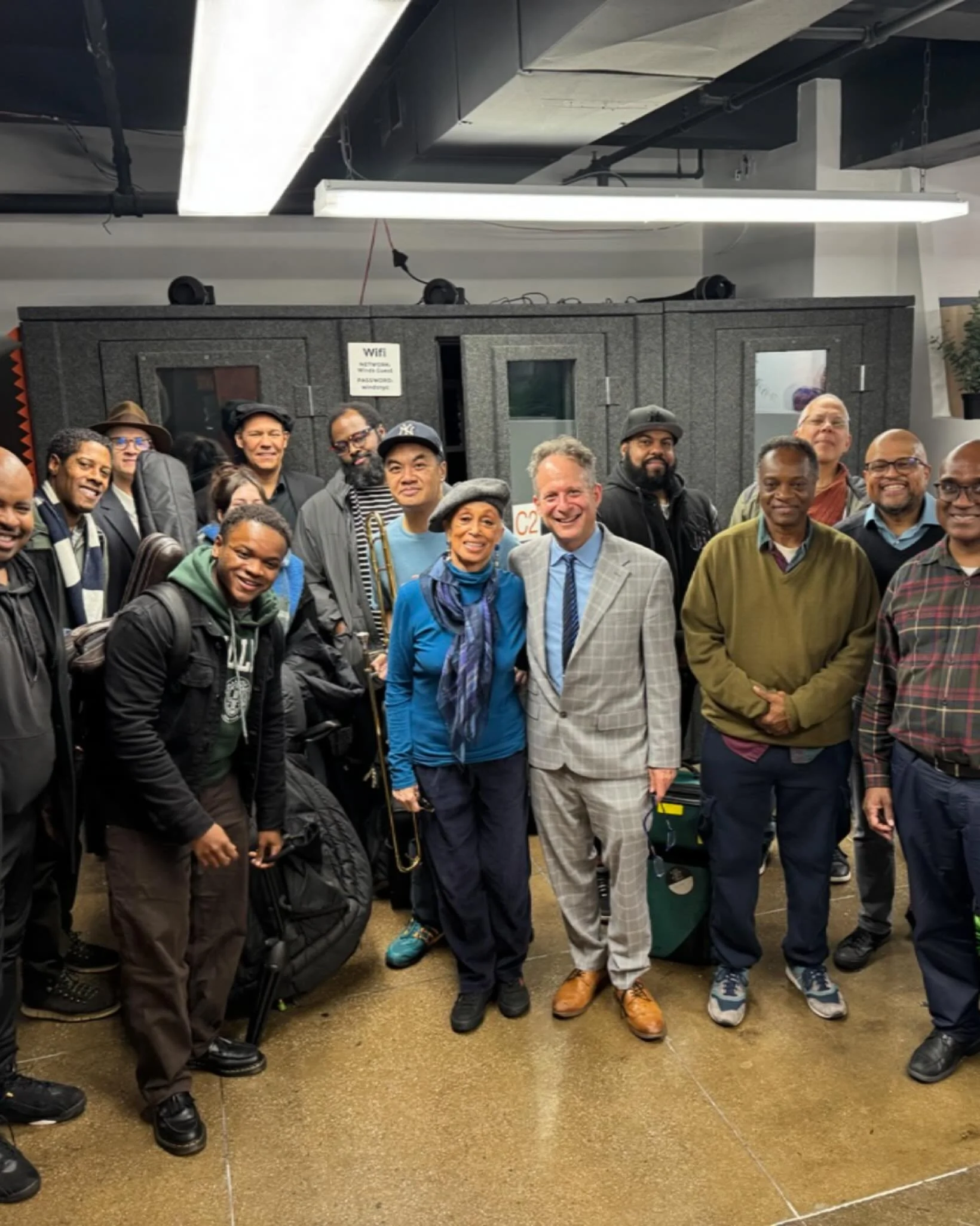 Mercedes Ellington and Eli Yamin with The Duke Ellington Center Big Band at rehearsal with Co-Chair Andrea Wright for our show Such Sweet Thunder @symphonyspace on December 12th! 

Eli Yamin - Musical Director &amp; Piano

TRUMPETS
Shawn Edmonds (Lea