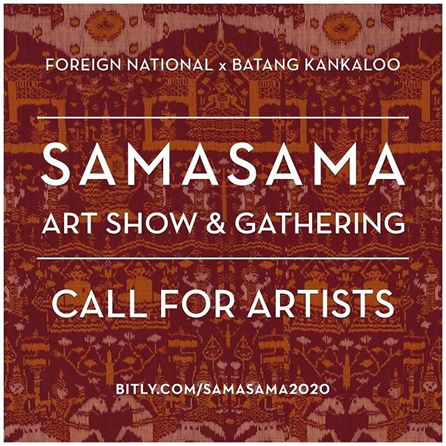 CALL FOR ARTISTS! Deadline TBD | Link in bio!
.
Call Summary: @weareforeignnational and Batang Kankaloo present the 4th Annual SAMASAMA Art Show &amp; Gathering. Held in honor of Asian American and Pacific Islander Heritage Month in May, this exhibit
