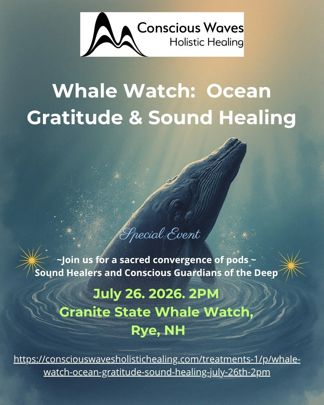We invite you to co-create this magical event again this year in a whole new way together! Ready to have your awareness heightened? 

Our group will be connecting with these powerful aquatic individuals from a place of true gratitude and awe...amazin