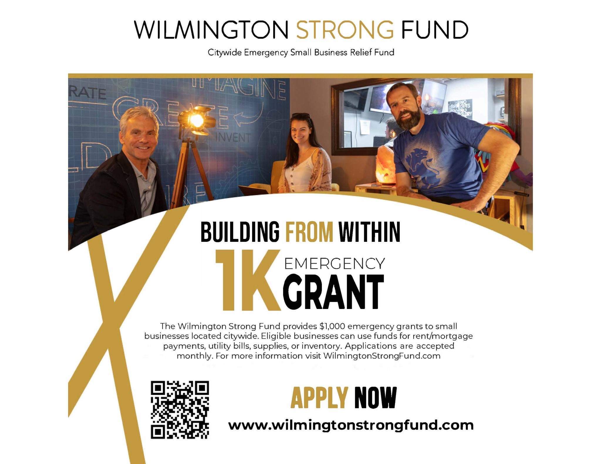 APPLICATIONS DUE MAY 18th!

The Wilmington Strong Fund is accepting applications from Wilmington Small Businesses! Eligible businesses can apply to receive $1000 in emergency funds. Applications will be accepted on a monthly. Check to see if you qual