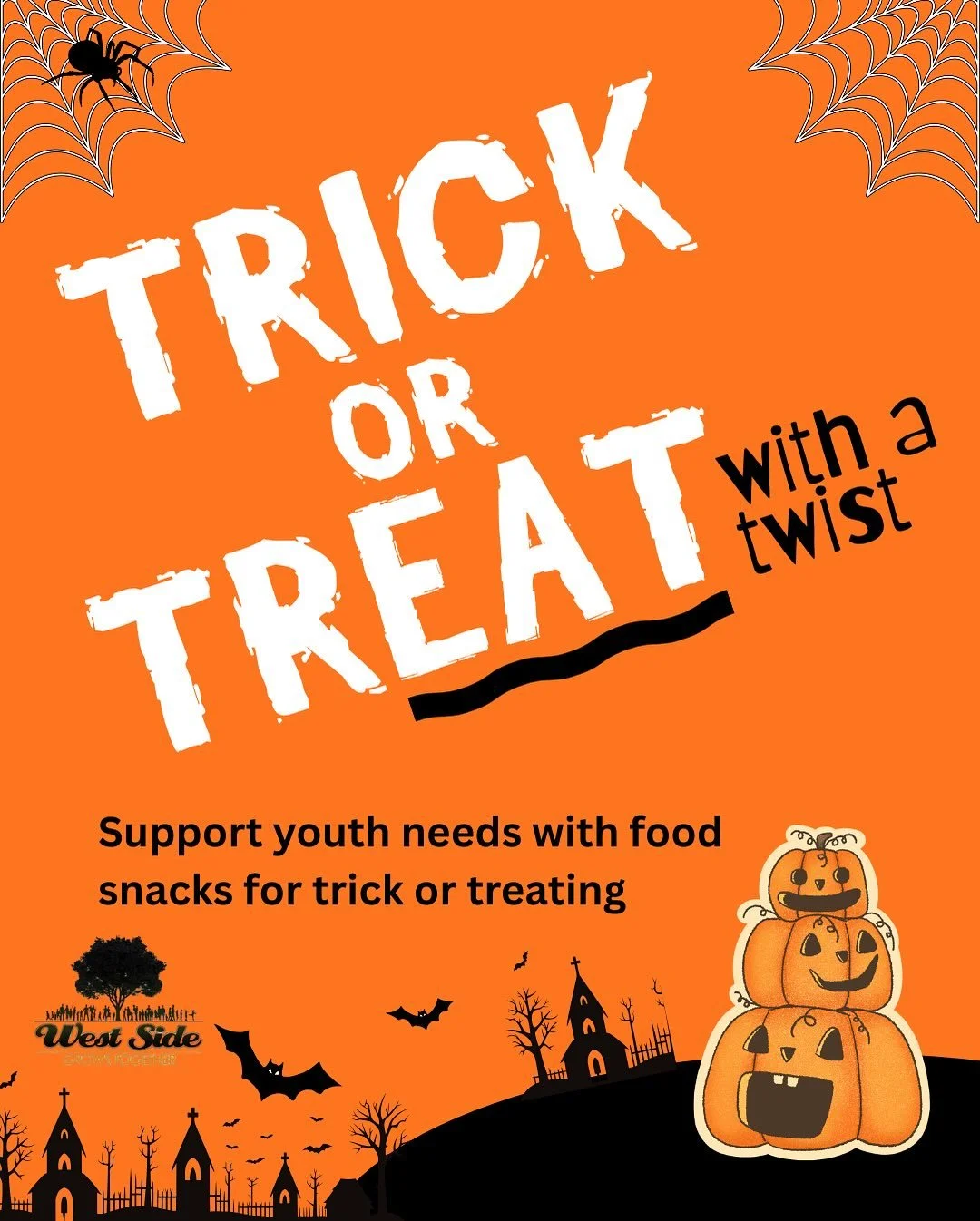 π West Side Grows Together wishes everyone a safe and spooky weekend! π»
As you head out for trick-or-treating, remember to look out for our youth — consider giving away snacks, juice boxes, or goodies to make their night extra special. π¬π§