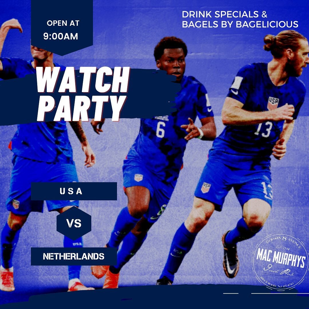 We will be open this Saturday at 9AM for the USA World Cup game 🇺🇸🇺🇸 Complimentary coffee &amp; bagels from our friends at @bagelicious_nj or BYO Breakfast and of course drink specials too!