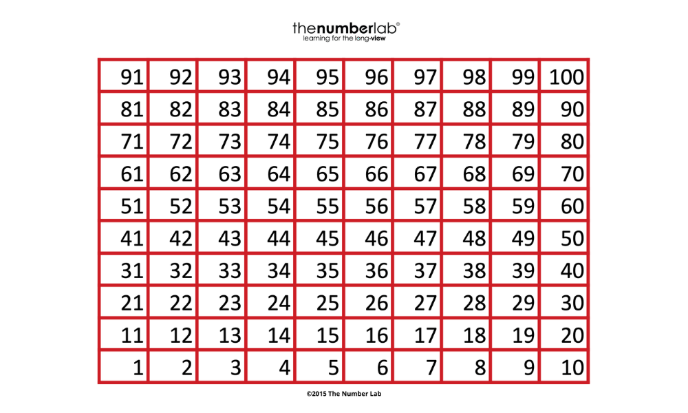 The Number Lab's 100 Chart (FREE)