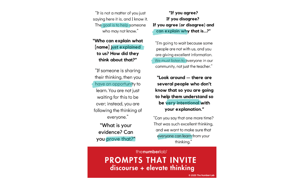 Prompts that Invite Discourse + Elevate Thinking Anchor Chart (FREE)