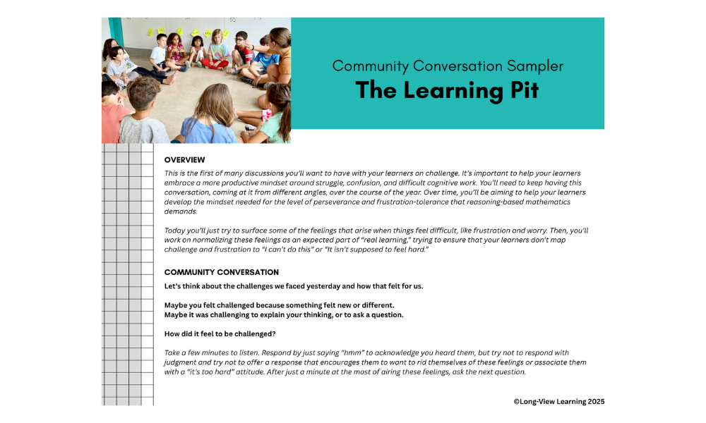 Community Conversation Sampler: The Learning Pit (FREE)