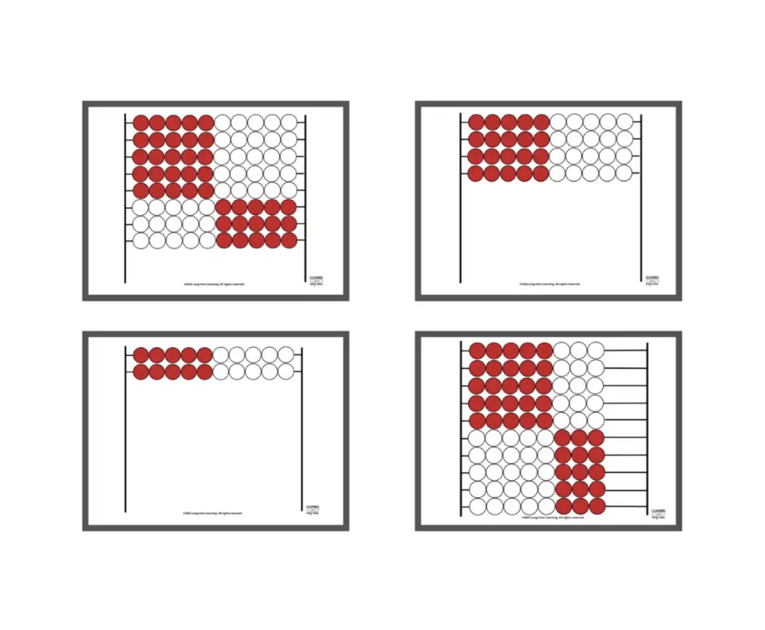 100 Bead Rekenrek Cards