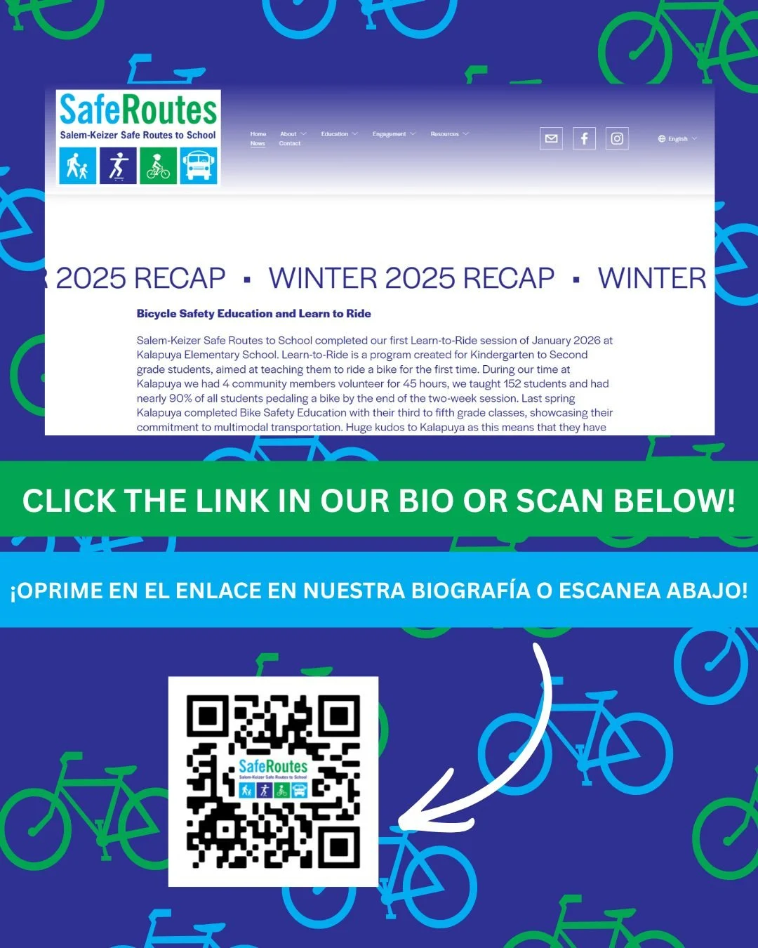 Our Winter 2025 newsletter is here. Read all about it by clicking the link in our bio.
.....
Nuestro bolet&iacute;n de invierno 2025 est&aacute; aqu&iacute;. Oprime en el enlace en nuestra biograf&iacute;a para leerlo. 

#morekidsonbikes #learntoride