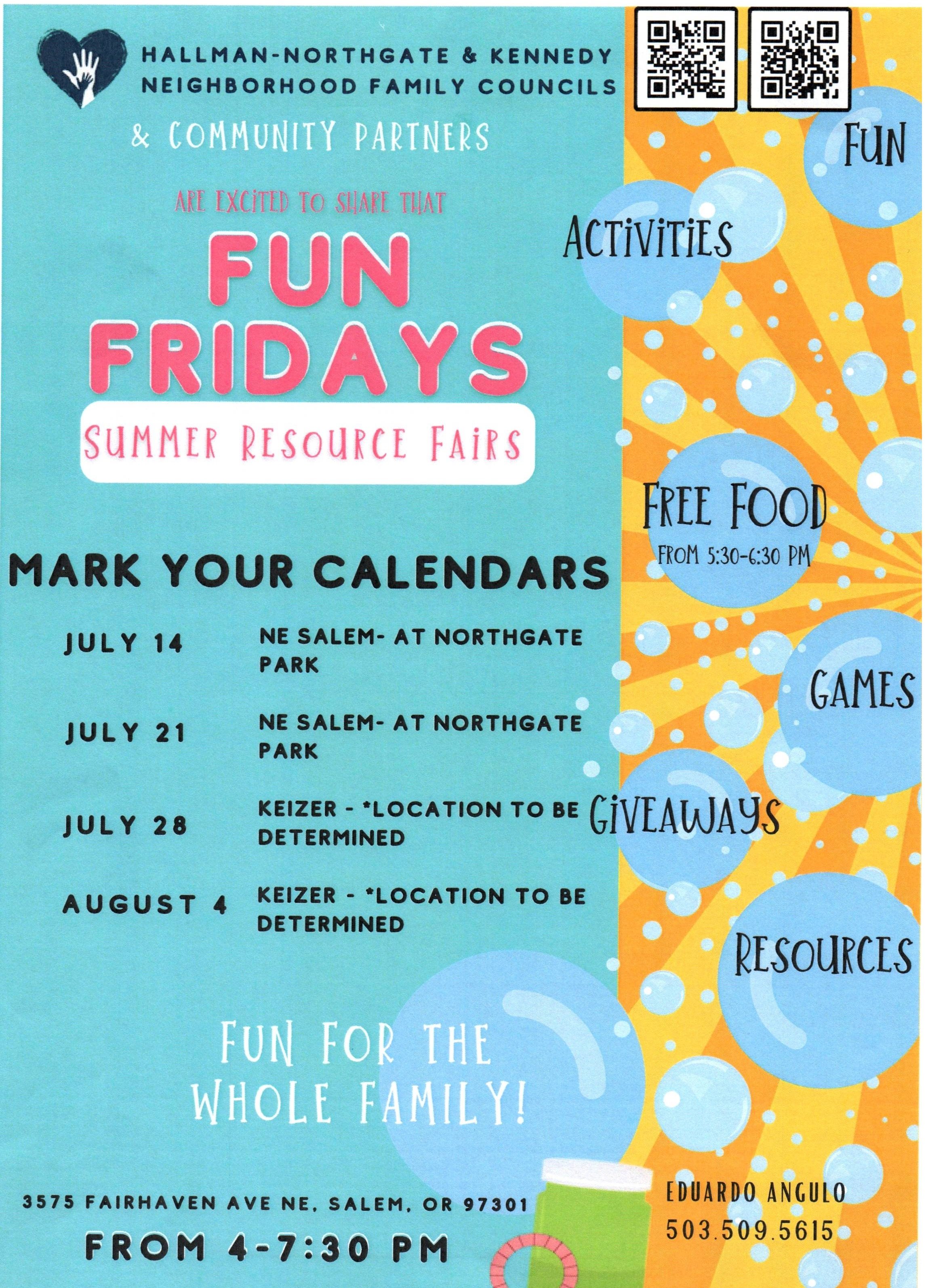 Fun Fridays Summer 2023 — SalemKeizer Safe Routes to School