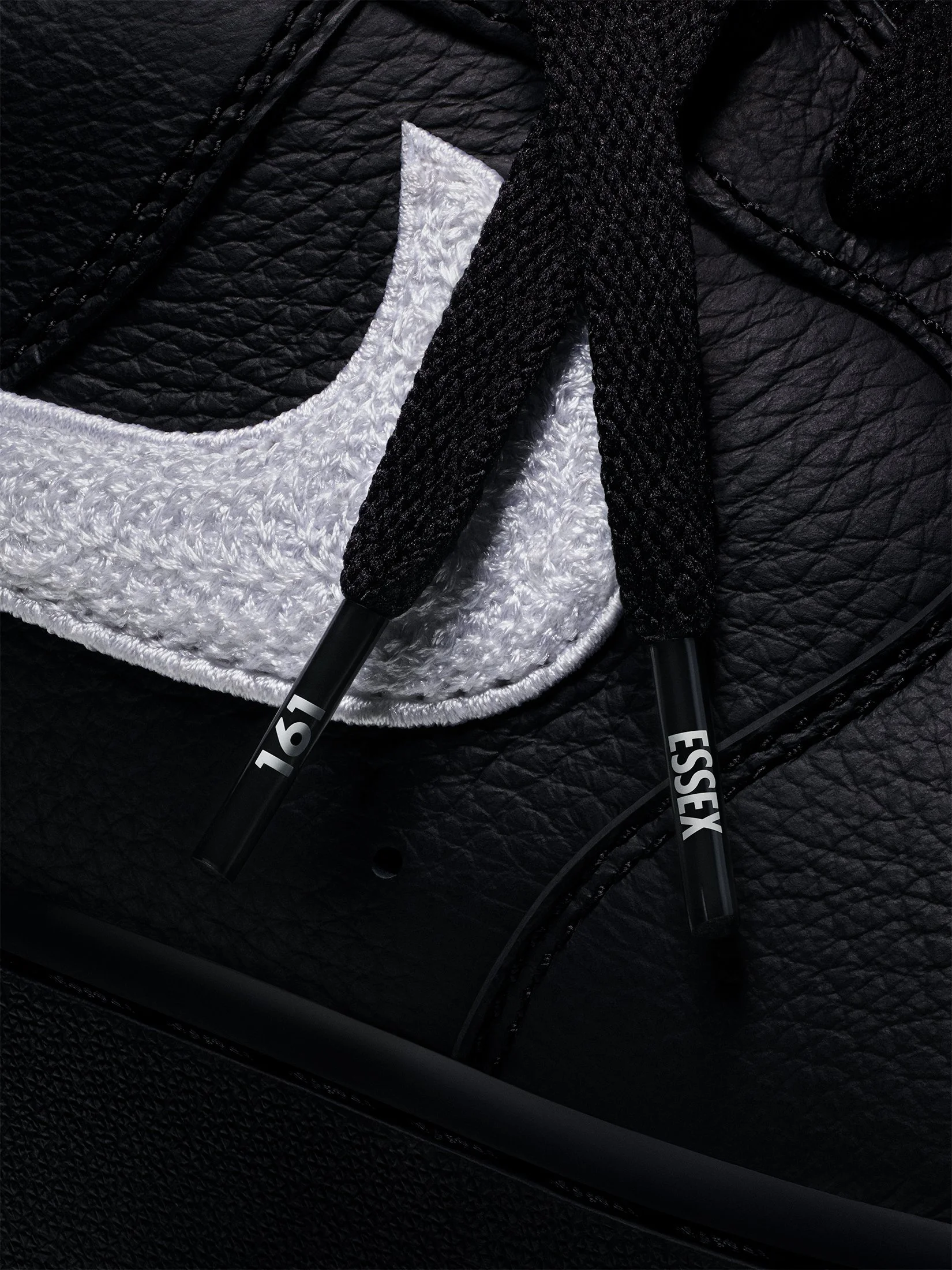 Shoe lace detail of a Nike Air Force 1 by Clayton Patterson and Ben Solomon. 