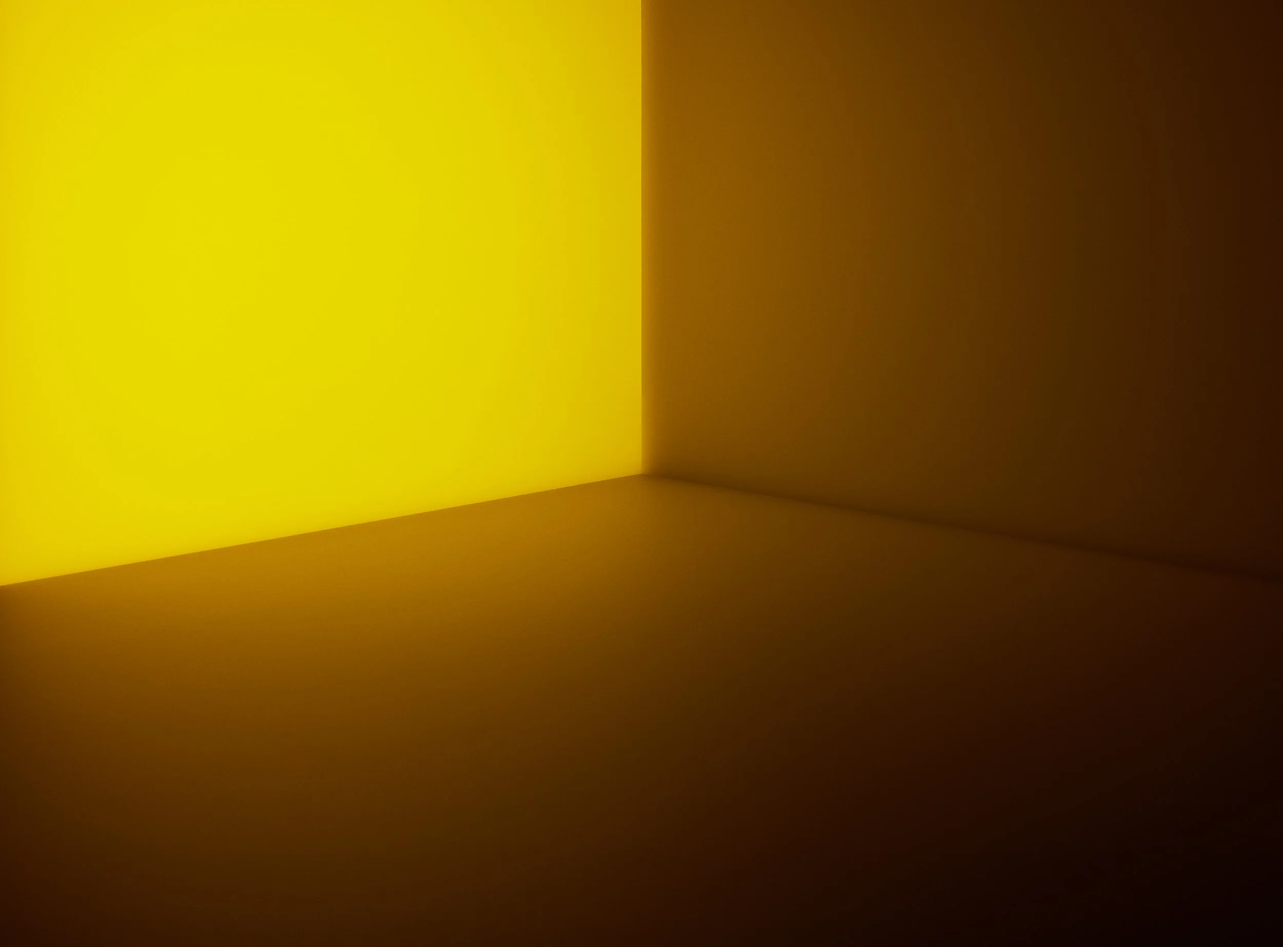 Room corner with color tones mixing, yellow